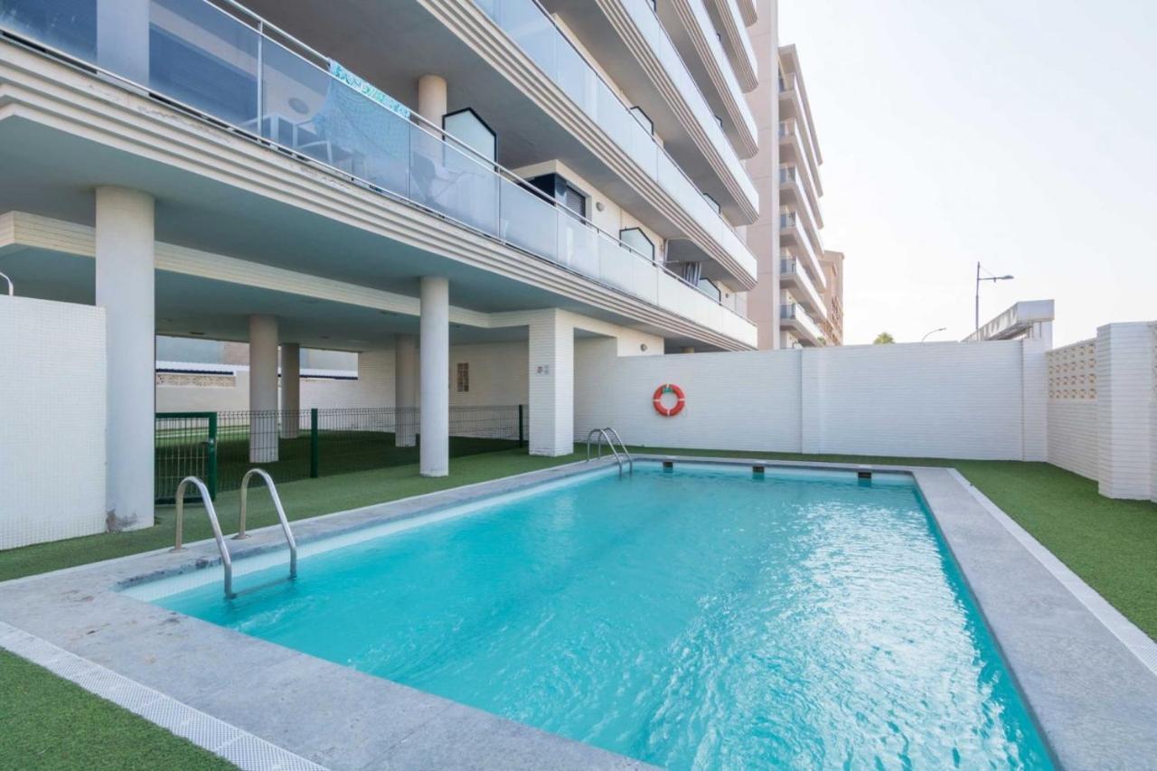 Apartamento con jardín en primera linea de playa con parking y piscina Peñíscola Exterior foto